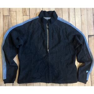 Kuhl Merino Wool Zip Jacket Mens L Black Sweater Outdoor Hiking Casual